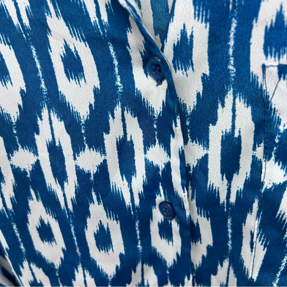 Maeve Blue and White Patterned Dress Long Sleeve Size Small - Picture 4 of 5